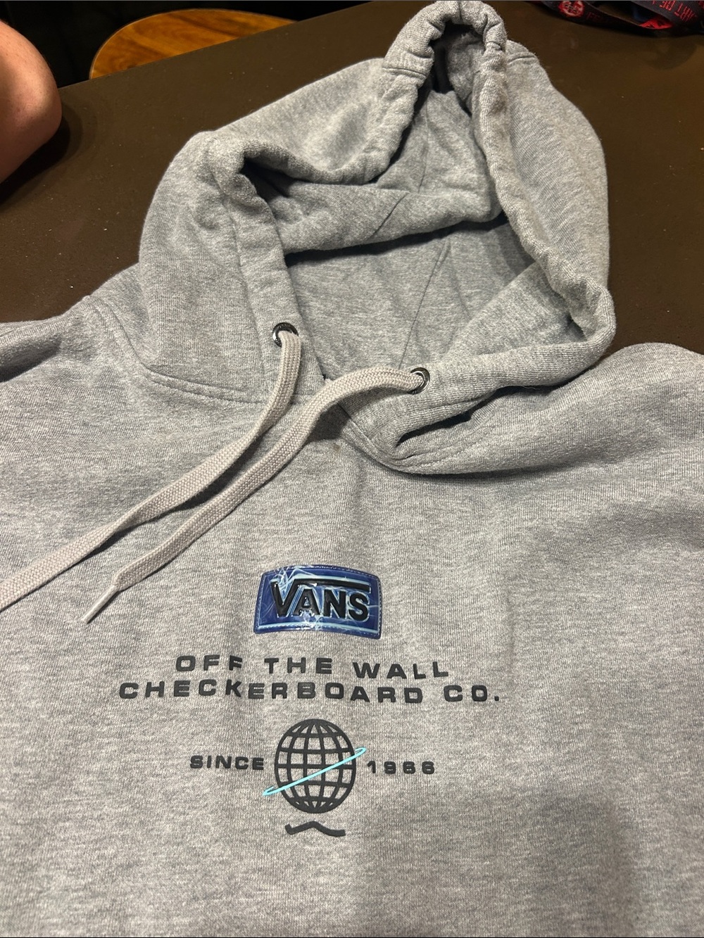 Vans Gray Crewneck Hoodie with Off The Wall Logo